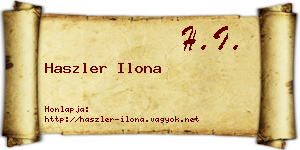 Haszler Ilona névjegykártya